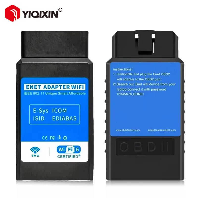 Диагностический адаптер BMW ENET WiFi для серий F, G и I, беспроводной инструмент OBD2