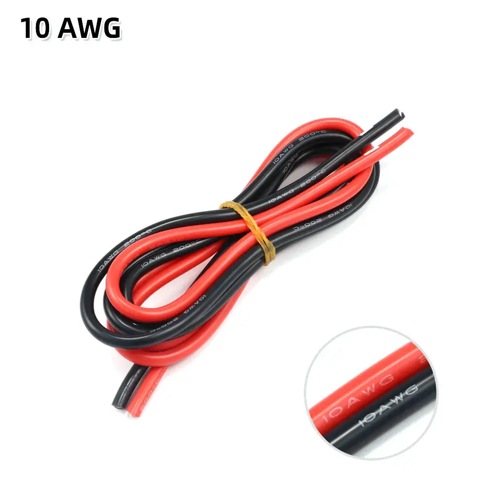2 Meter Silicon Wire 8 10 12 14 16 18 20 22AWG Heatproof Soft Silicone Silica Gel Wire Cable (1Meter Red+1Meter Black) ) by InterCyprus Trading Ltd
