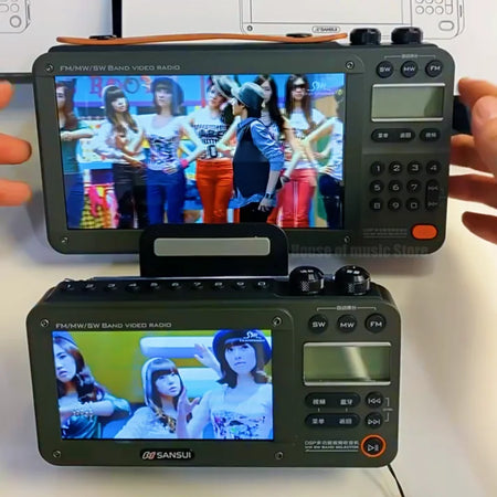 SANSUI Wireless Bluetooth Speakers with LED HD Video Player and Rechargeable Battery