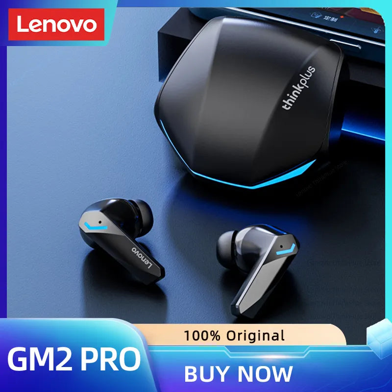 🟠 Оригинальные наушники Lenovo GM2 Pro 5.3 Bluetooth Bluetooth Wireless Наушники с низкой задержкой HD Call Call Dual Mode Gaming Hearpet с микрофоном