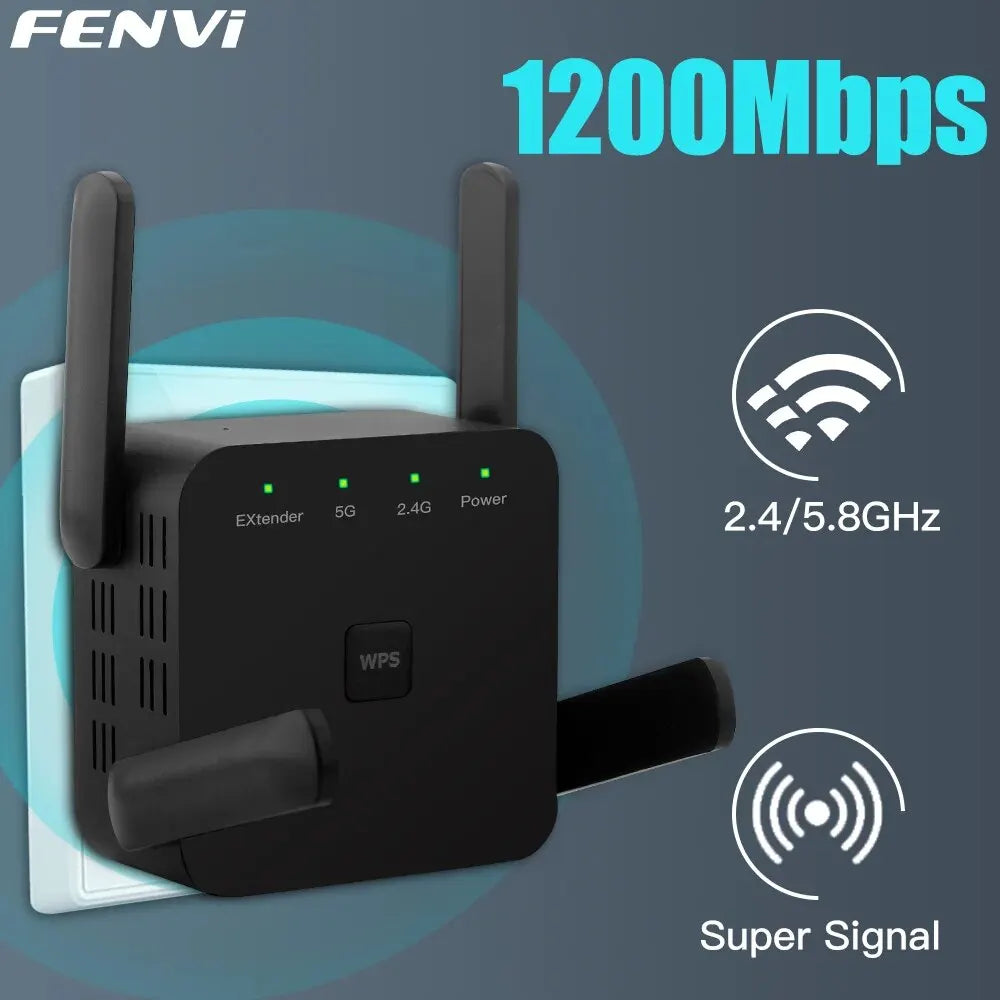 FENVI 5Ghz AC1200 WiFi Repeater &ndash; Fast Dual Band Extender European standard