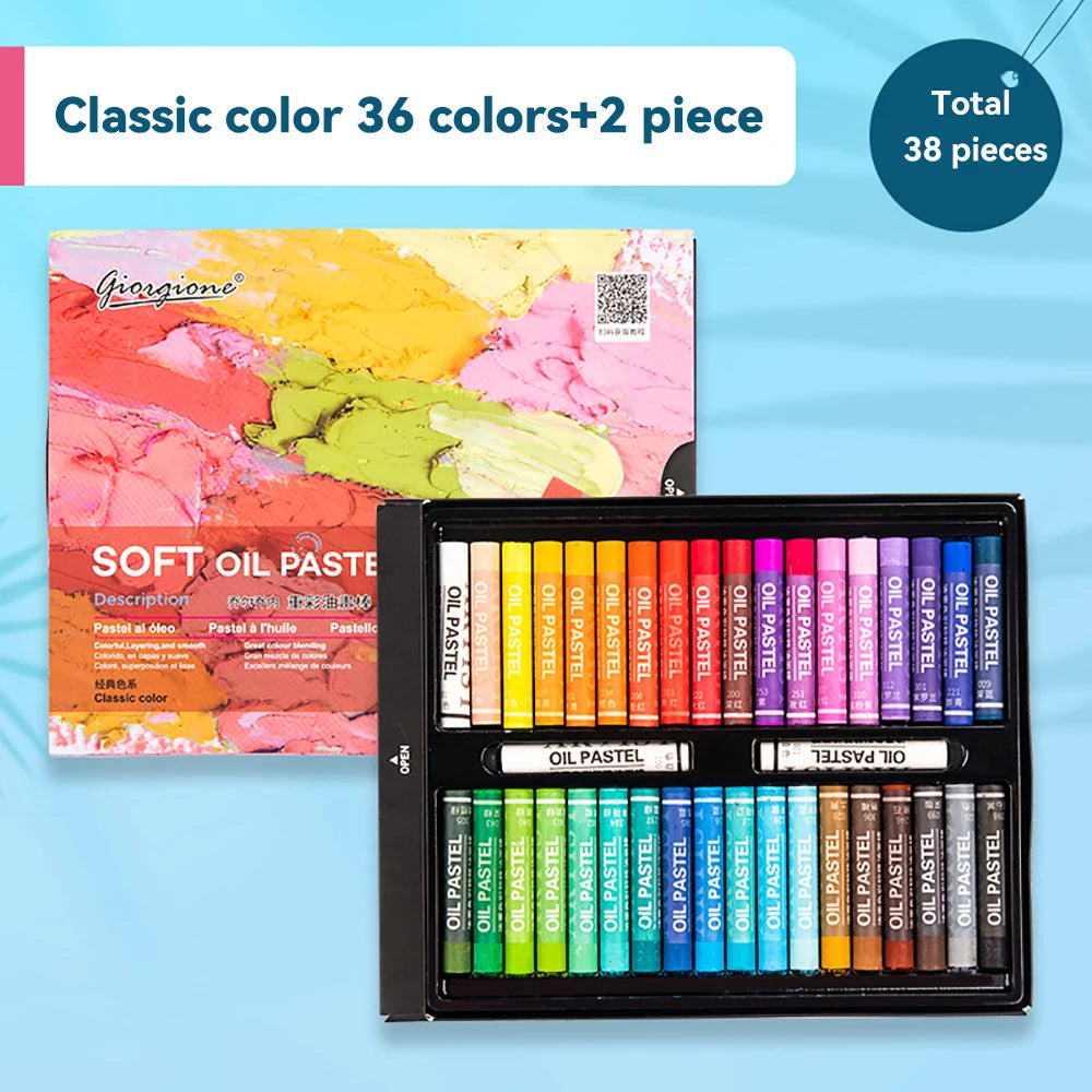 Artist Soft Oil Pastel Set &ndash; Non Toxic Washable Colors classic 38Pcs