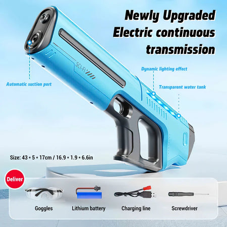 Children's Electric Water Gun - Large Capacity, Fully Automatic, Perfect for Summer Fun Blue