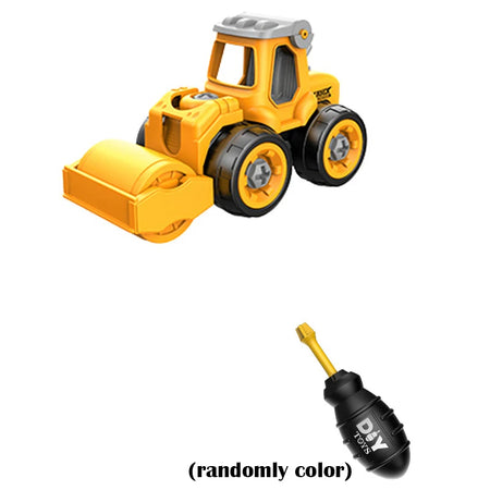Nut Disassembly Engineering Toy: Montessori Excavator Bulldozer Road Roller A