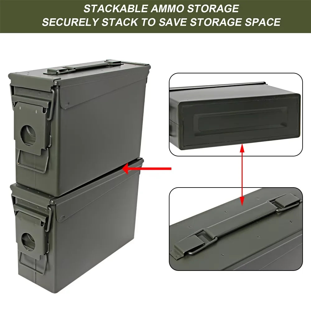 Ammo 30 Cal Metal Ammo Can - Waterproof Storage Box