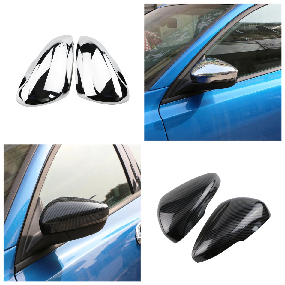 Rearview Mirror Cover Sticker Wing Cap For Ford Focus MK4 2019-2023 ABS Chrome Finish