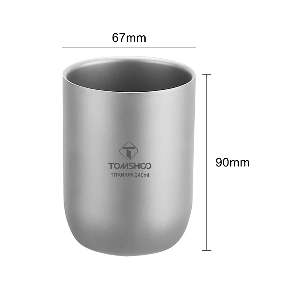 Titanium Camping Cups &ndash; Double-Walled Heat Resistant 240ml