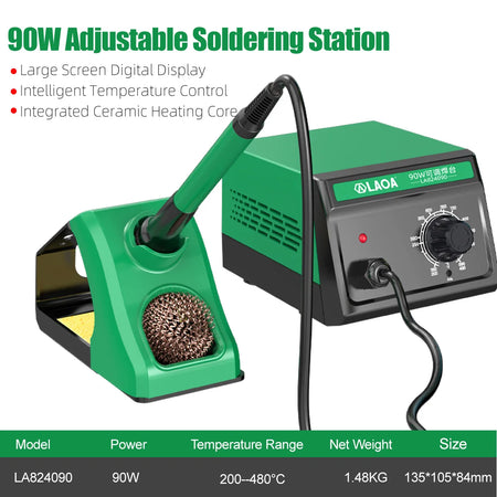 LAOA Repair Soldering Station 90W &ndash; Adjustable Temp LED LA824090