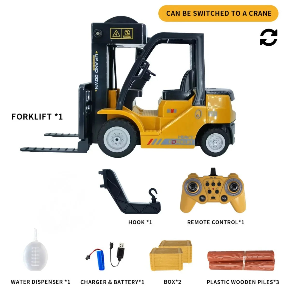 2In1 RC Forklift Truck With Trailer &ndash; Realistic Sound