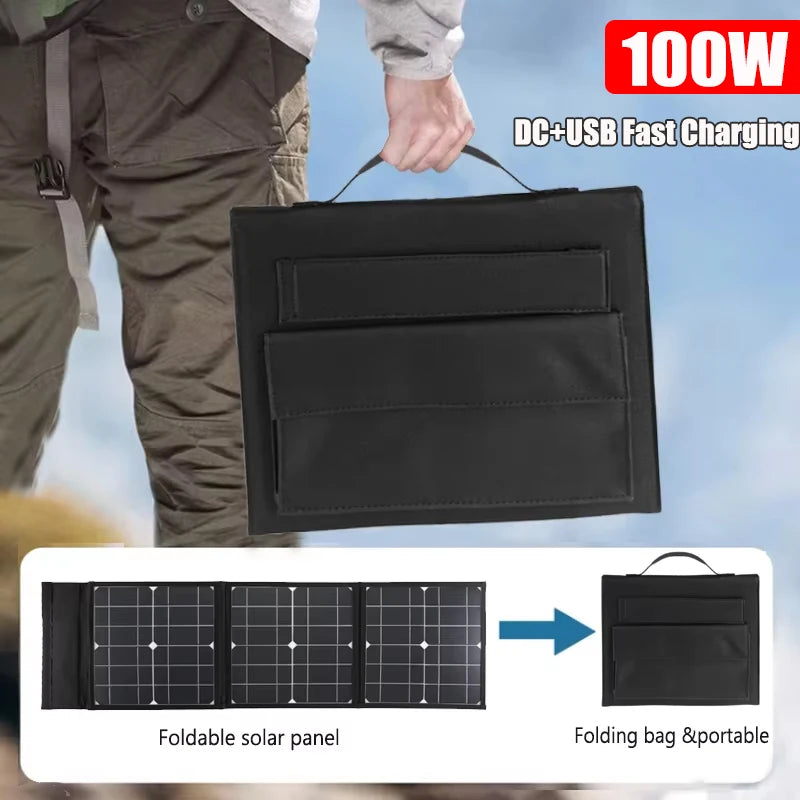 Luxuglow 100W Foldable Solar Panel &ndash; Fast USB Charging
