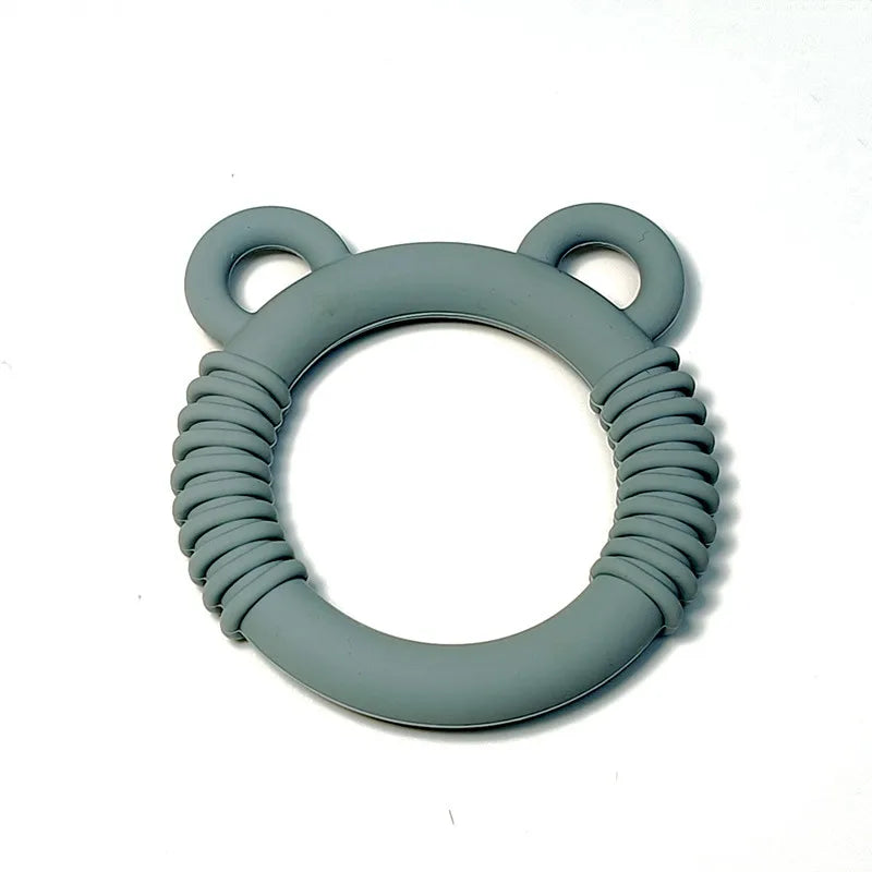 Baby Bear Silicone Teethers &ndash; Soothing Anti-Eating Hand Toys Sea Blue