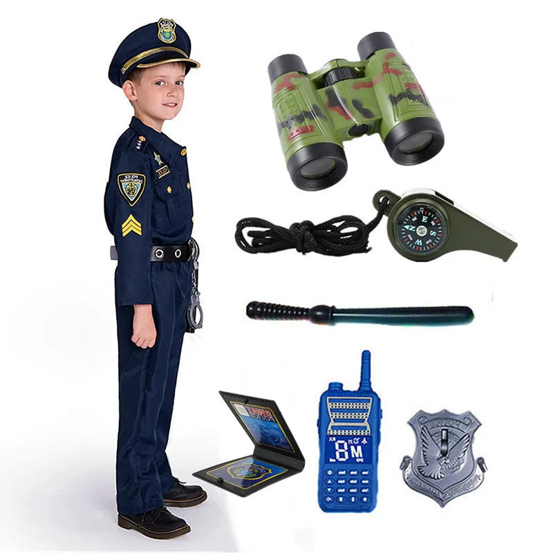 Police Costume Accessories Set &ndash; Walkie Talkie and Whistle 02 / S(5-7T)