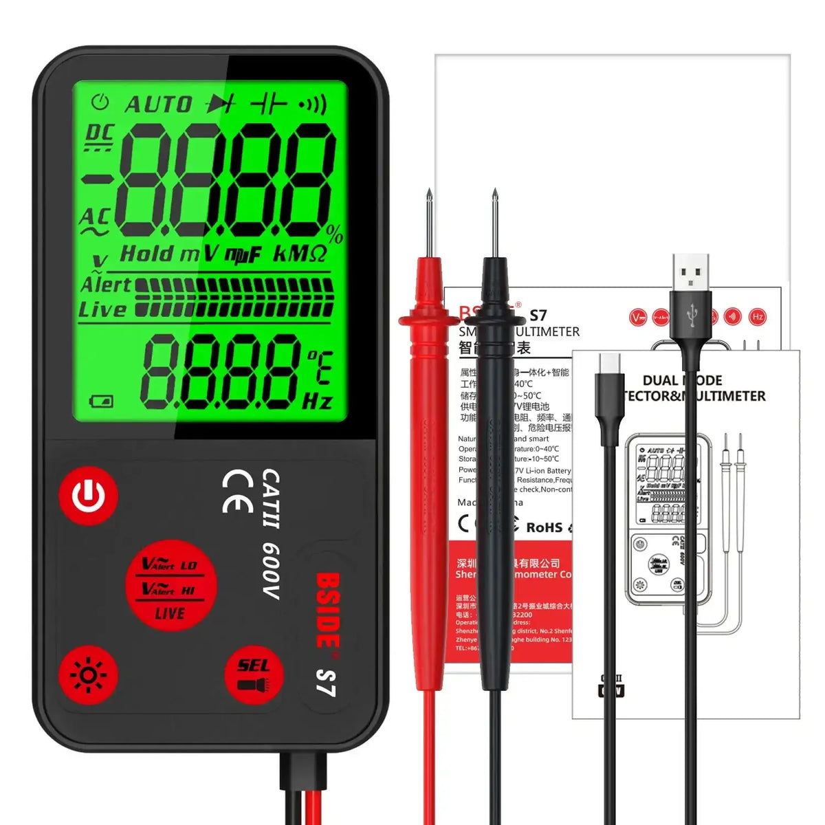 Kaemeasu Digital Multimeter 9999 Counts Smart Series Volts S7