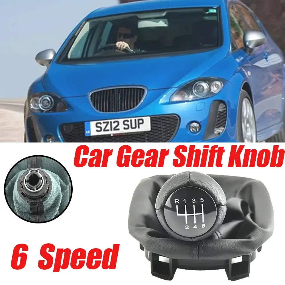 Gear Shift Knob With Leather Grip For Seat Leon Mk1 5 Speed by InterCyprus Trading Ltd