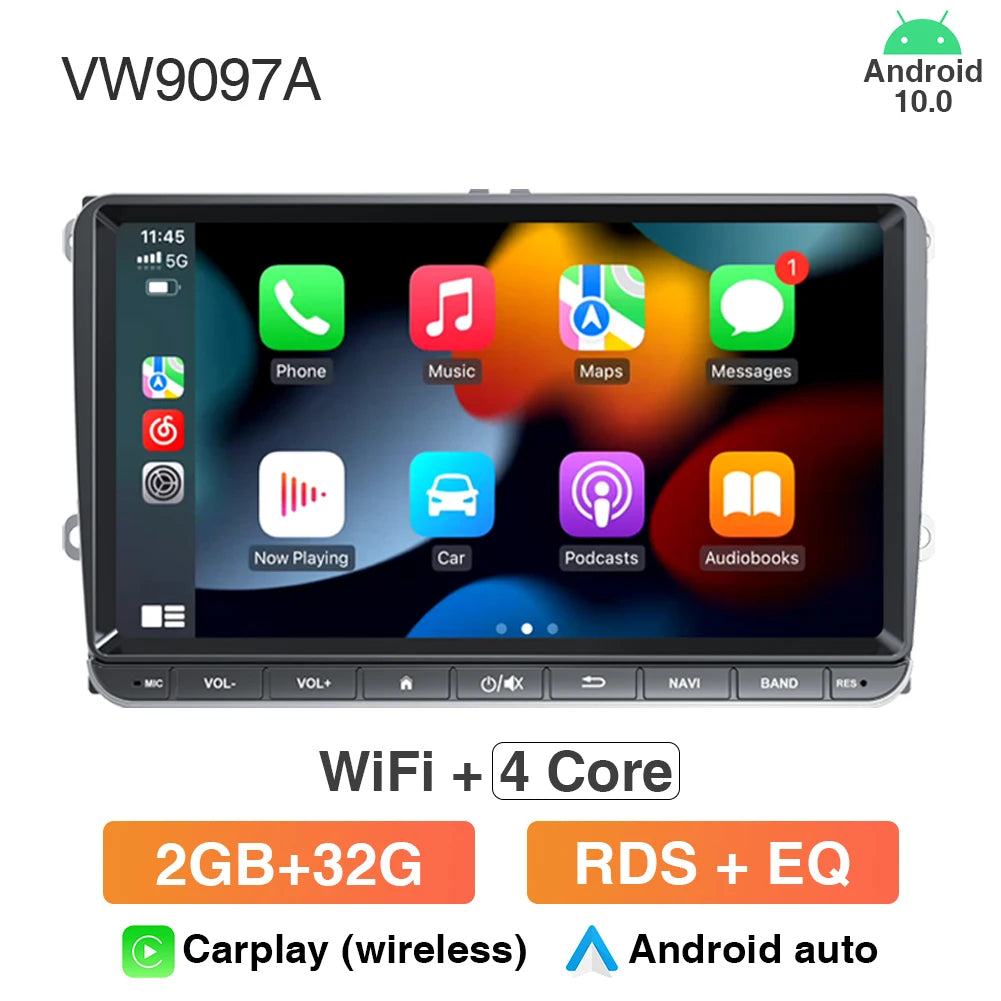 9Inch Android Car Radio For Volkswagen Cars - IPS Touch 2 32G Wireless