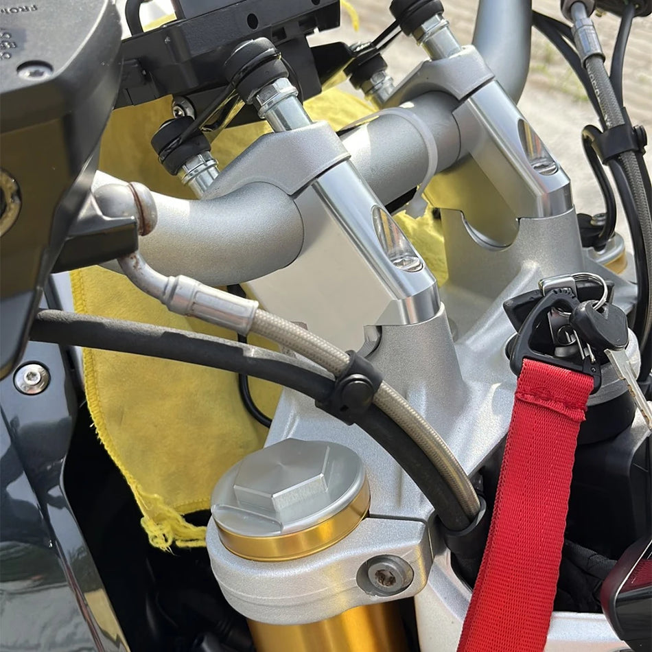 BMW R1200R rialzi manubrio, supporti in alluminio anodizzato CNC, argento