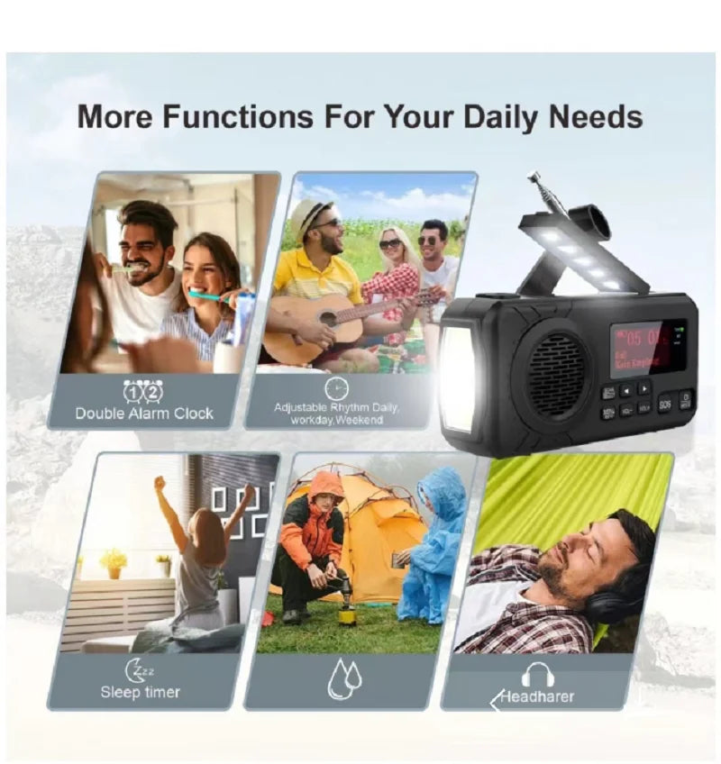 DAB Plus FM Digital Radio &ndash; Solar Emergency SOS Power Bank