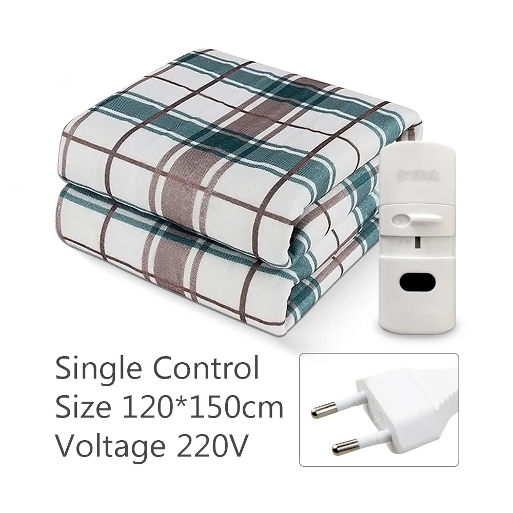 Electric Blanket 220V Thicken Thermostat &ndash; Cozy Warmth Green 120X150CM