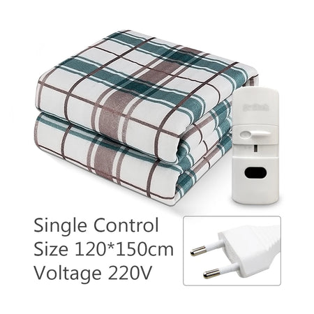 Electric Blanket 220V Thicken Thermostat &ndash; Cozy Warmth Green 120X150CM