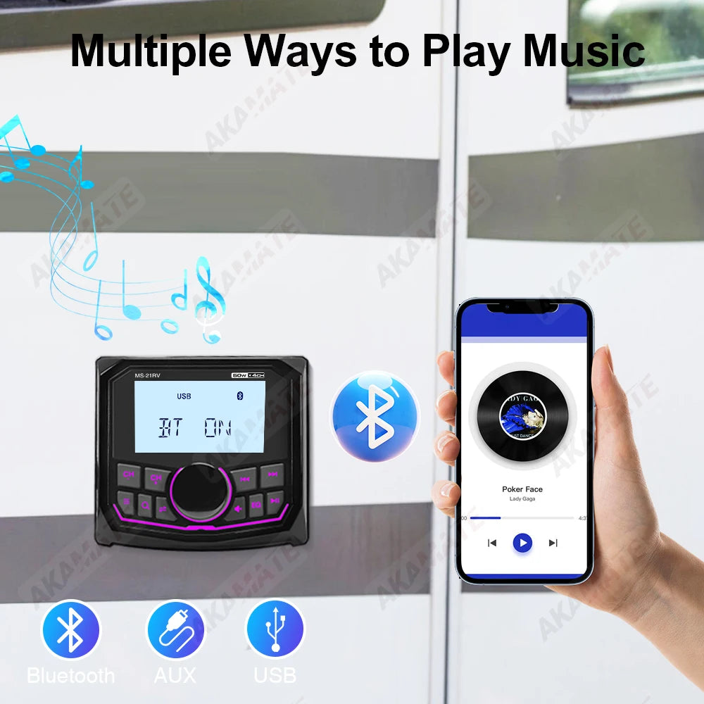 MS-21RV-1 &ndash; Bluetooth IPX5 Waterproof Marine Stereo