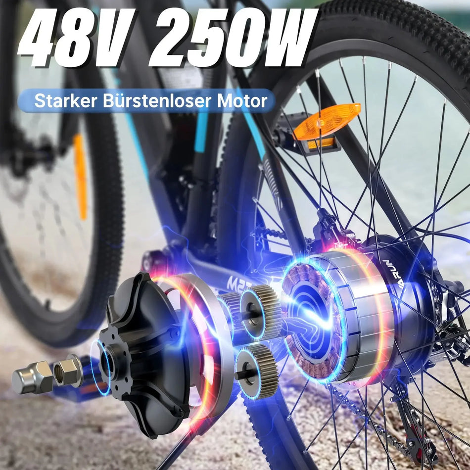 Varun M27-1 Ηλεκτρικό Ποδήλατο Βουνού, 27.5 Παχύ Ελαστικό, 250W, 48V