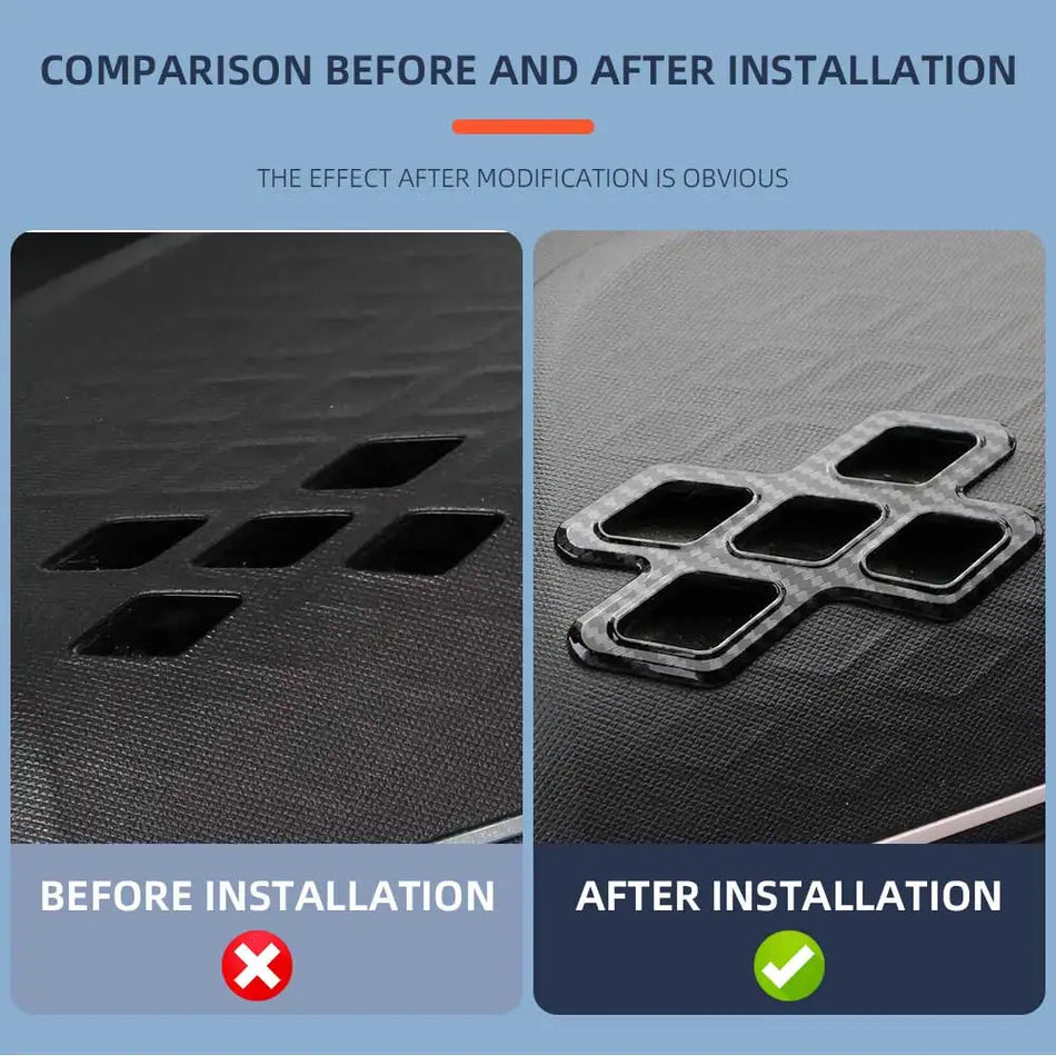 Капак за вентилация на климатик на таблото BYD Dolphin, ABS с въглероден фибър, 2 бр.