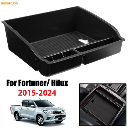 Central Armrest Storage Box Center Console Organizer Tray Pallet Holder For Toyota Hilux 2015 2016 2017 2018 2019 2020 - 2024 by InterCyprus Trading Ltd