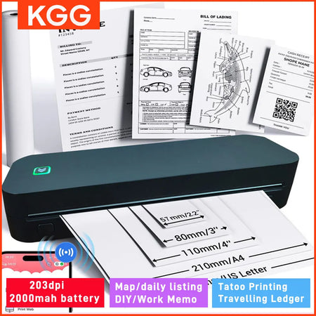 A4 Thermal Printer 203DPI &ndash; Inkless Bluetooth Printing