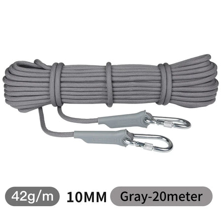 XINDA 10mm Polyester Outdoor Safety Rope for Hiking and Camping 10mm-Gray-20meter