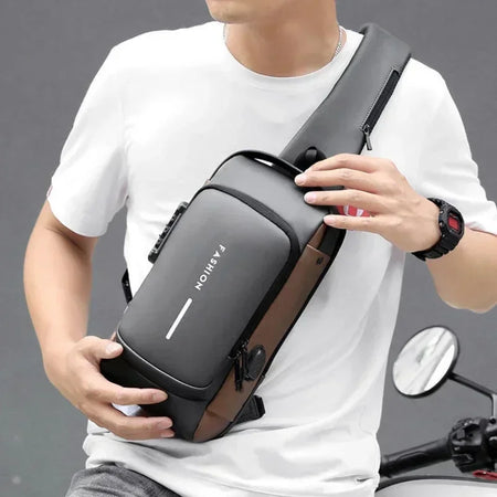 Men Anti Theft Chest Bag &ndash; USB Charging Crossbody Design