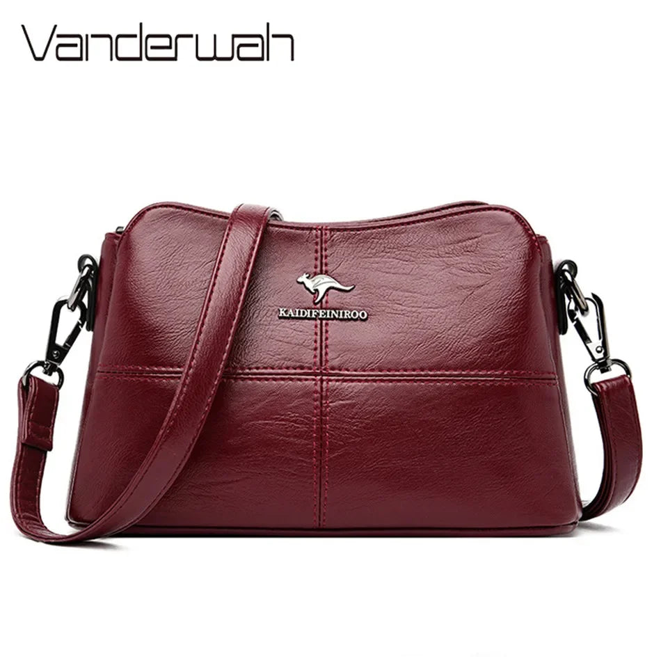 Σχεδιαστική μαλακή δερμάτινη τσάντα χιαστί για γυναίκες, υψηλής ποιότητας τσάντα ώμου με διακόσμηση από παγιέτες γράμματα