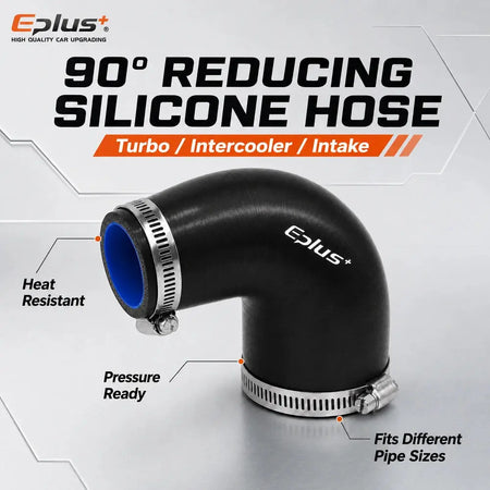 Black Silicone Car Radiator Intake Hose Turbo Intercooler Coupler Reducer Connector Universal Silica Gel Tube 90 Degrees Adapter by InterCyprus Trading Ltd