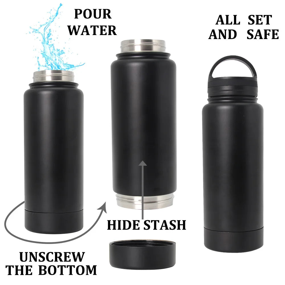 Stainless Steel Hidden Tumbler Stash &ndash; Secret Compartment