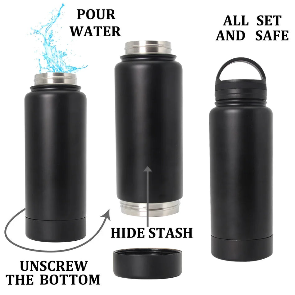 Stainless Steel Hidden Tumbler Stash &ndash; Secret Compartment