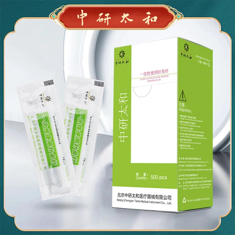 500 Piezas Agujas de Acupuntura Desechables Estériles Tubo Guía