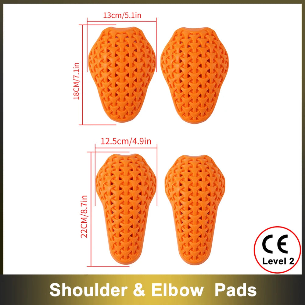 WOSAWE CE Back Protector &ndash; Universal Anti Shock Spine Pad Shoulder Elbow Pads / One Size