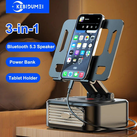 3-in-1 Bluetooth 5.3 Speaker with Tablet Holder &ndash; Foldable 3-in-1 for Tablet / Speaker