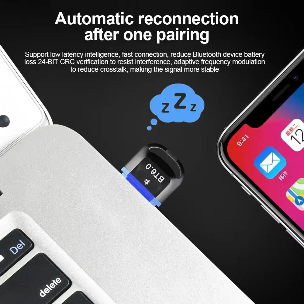 KEBIDUMEI USB Bluetooth 6.0 Adapter BT6.0 Dongle for PC Win11/10/8.1 Bluetooth Receiver Transmitter for Keyboard/Mouse/Headphone by InterCyprus Trading Ltd