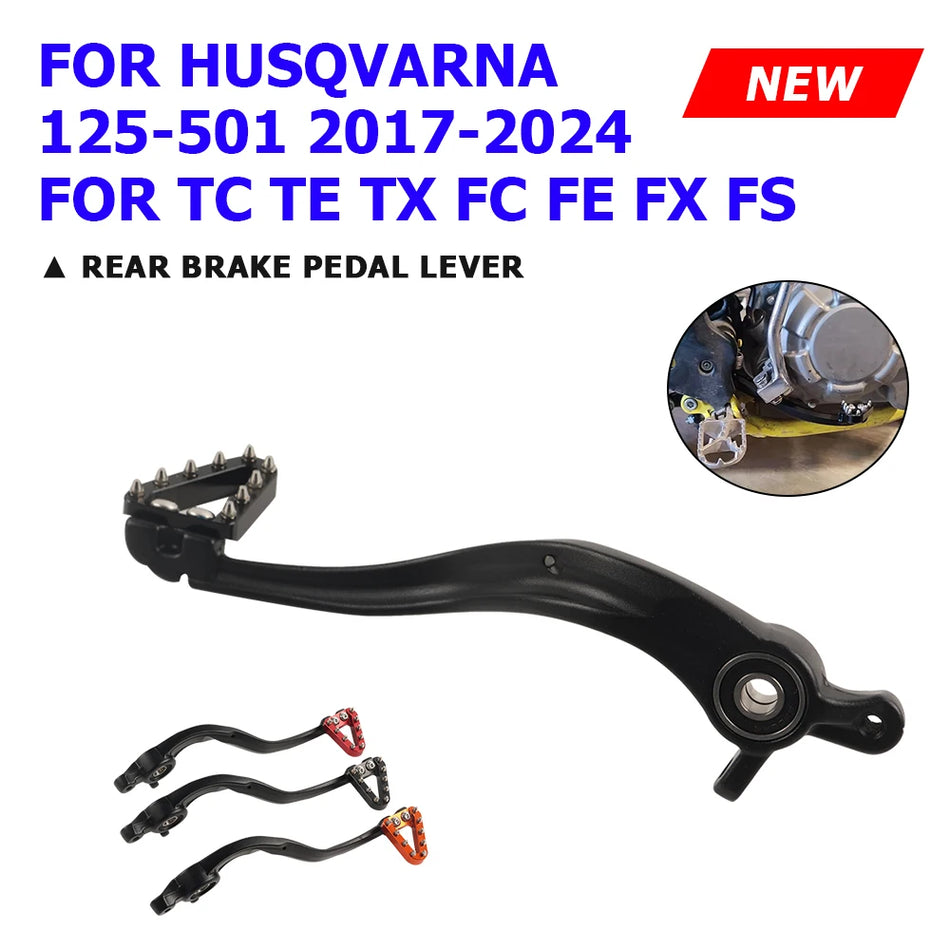 Husqvarna TC125 Rear Brake Pedal Lever CNC Aluminum, Adjustable, Folding for 125 150 250 300 350 450 501 2024