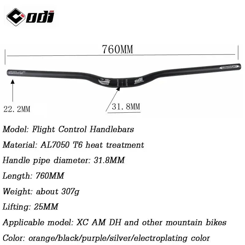 ODI MTB Bicycle Handlebar 7050 ALuminum Alloy Plating CNC MTB Handlebar 31.8*760mm Mountain Bike Handle Bar Bicycle Part by InterCyprus Trading Ltd