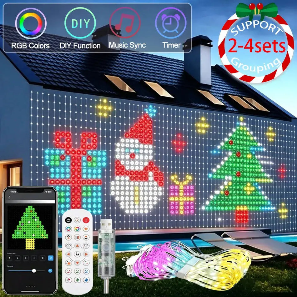 400 LED Vorhanglichter für Fenster, 9,8ft Smart Lichterkette mit App-Steuerung