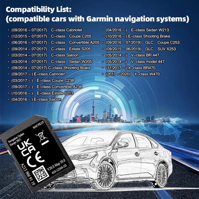 Mercedes Garmin SD Card Europe Maps V20 &ndash; Europe Map Update A213 V19 32GB