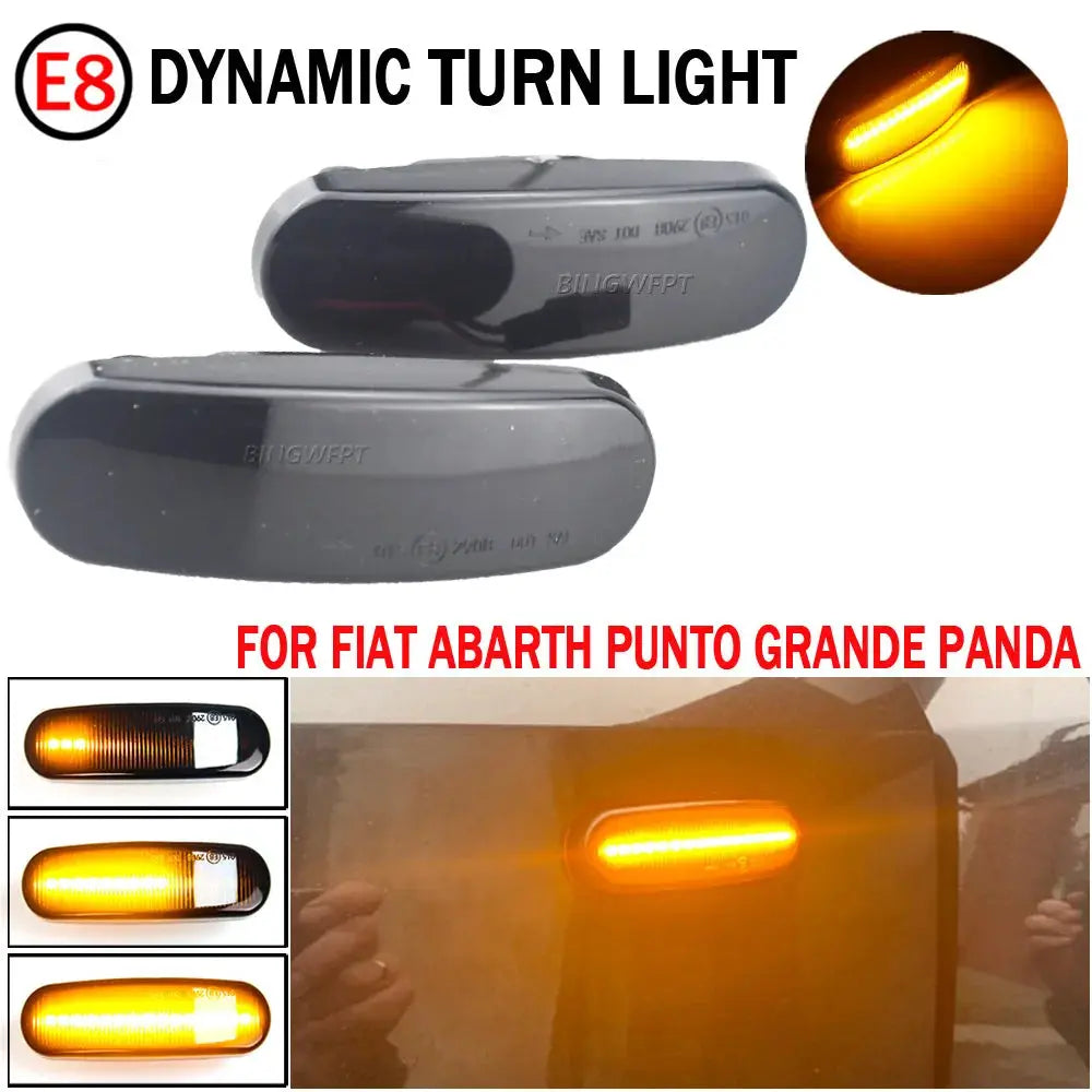 2Pcs Dynamic Side Marker Lamp For Fiat Abarth Punto Qubo Multipla Stilo Panda MK2 MK3（Van Evo) Sequential Flashing LED Light by InterCyprus Trading Ltd