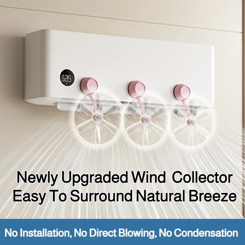 Suction Cup Wall Mounted Air Conditioning Fan - Windproof &amp; Adjustable Airflow