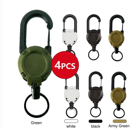 Outdoor Retractable Keychain with Heavy Duty Carabiner &ndash; 2/4/8pcs Badge Holder Reel