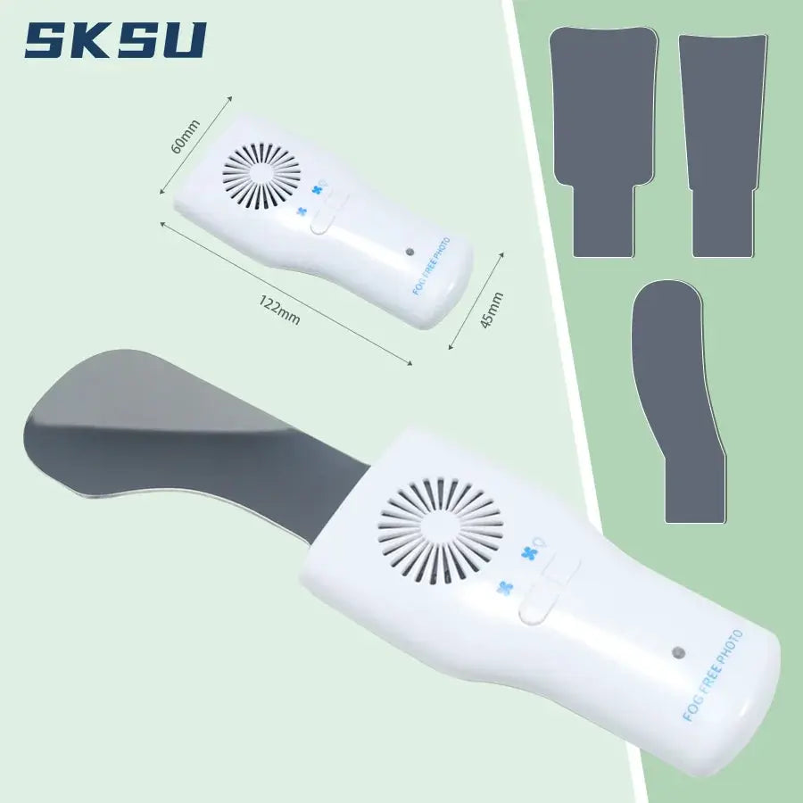SKSU Dental Anti-Fog Mirrors Set Fog Free Intraoral Photography Stainless Steel Mirror with LED Light Orthodontic Reflectors by InterCyprus Trading Ltd