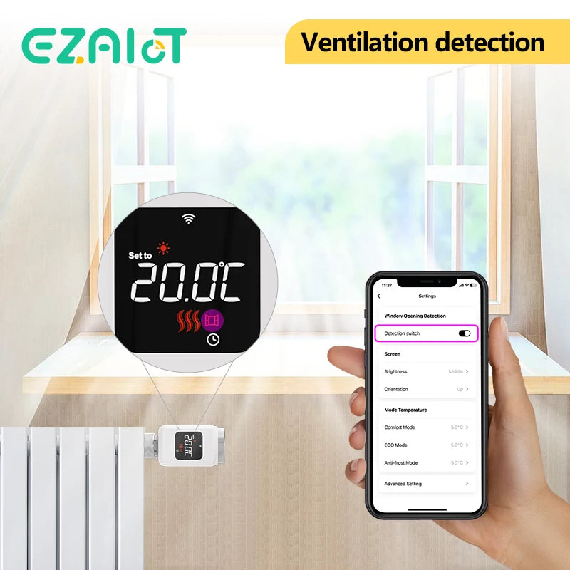 Tuya WiFi Zigbee Smart Radiator Valve &ndash; Thermostatic Control