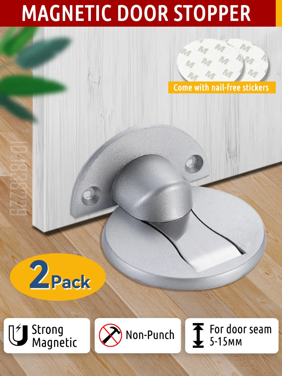 KAK 2Pcs Hidden Magnetic Door Stop Anti Collision Wall Guard