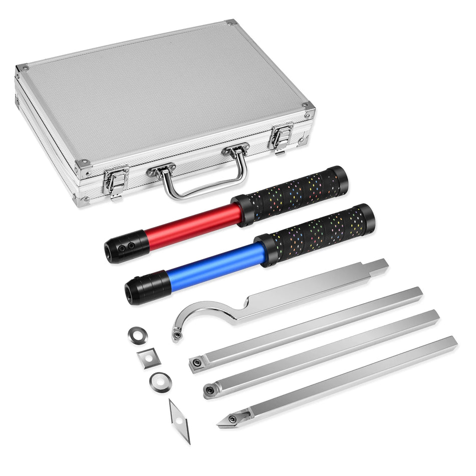 Juego de Herramientas de Torneado de Madera de Carburo 4 en 1 con Caja para Carpintería