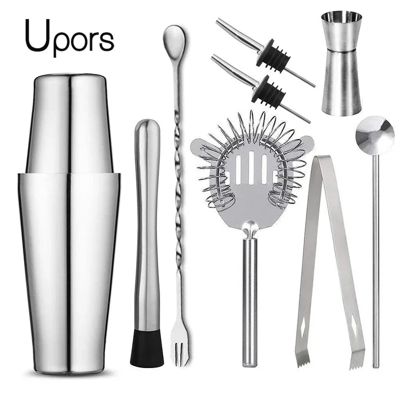 UPORS Professional Stainless Steel Boston Shaker Set for Cocktail Mixing